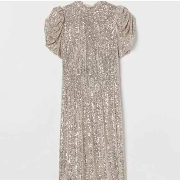 H&M Limited Edition Party Sequined Puff-Sleeved Dress NWT - Picture 3 of 3